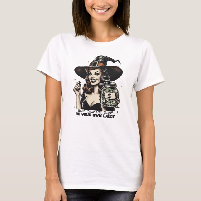 Make Your Own Sugar, Witch Funny Halloween Retro T-Shirt (Front)