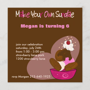 Make Your Own Sundae Birthday Invitation