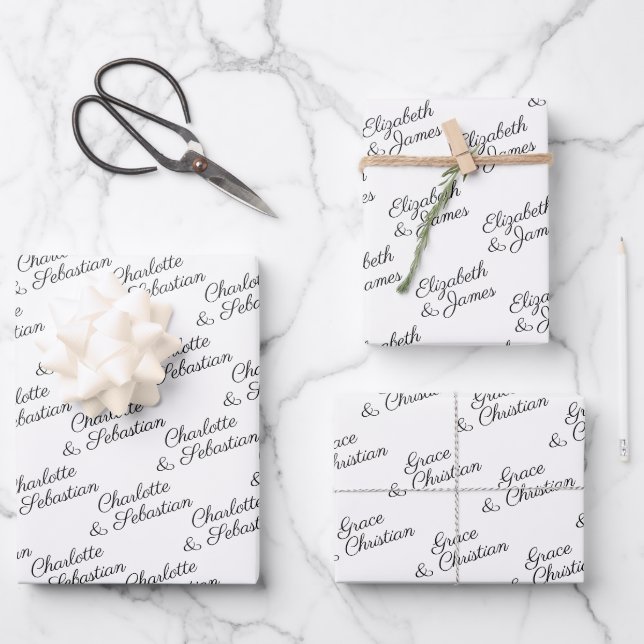 Make your own typography personalized wrapping paper sheet (Front)