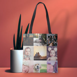 Make Your Own Unique Personalized 9 Photo Tote Bag