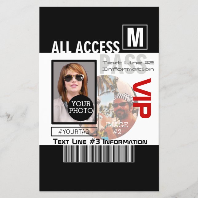 Make Your Own VIP Pass 8 ways to Personalize Flyer (Front)