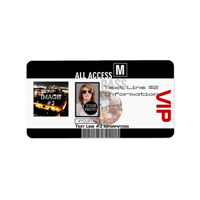Make Your Own VIP Pass 8 ways to Personalize Label (Front)