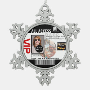 Make Your Own VIP Pass 8 ways to Personalize Snowflake Pewter Christmas Ornament