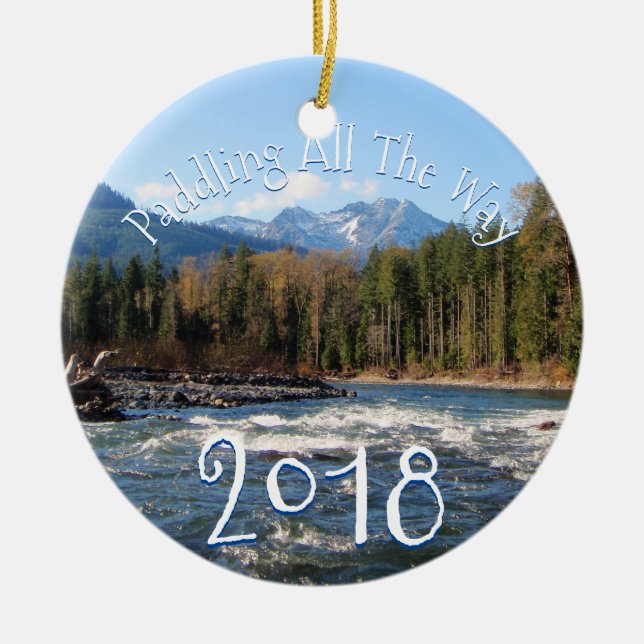 Make Your Own Whitewater Chirstmas Photo Ceramic Ornament (Front)