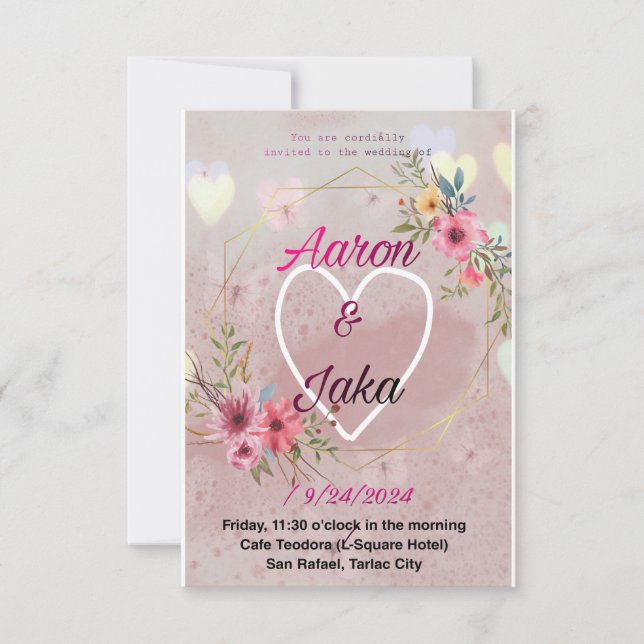 make your wedding day a memorable one invitation (Front)