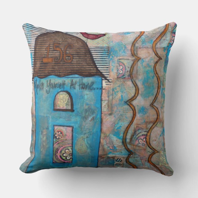 Make Yourself At Home Throw Pillow (Front)