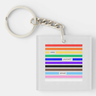 Make Yourself Proud Rainbow Redaction Pride 2026 Keychain