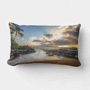 Makena Beach Cove Sunset Lumbar Pillow