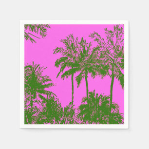 Makena Beach Hawaiian Sketchy Palms Napkin