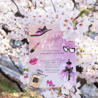 Makeover Glam Sparkle Birthday Party Invitation