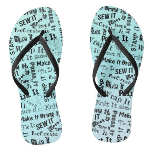 Maker Crafts Typography Print Flip Flops