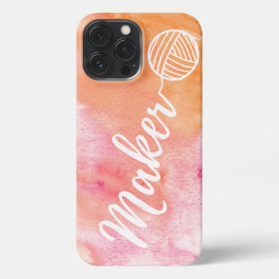 Maker Crafts Typography Print Watercolor iPhone Ca 13 Pro Max Case