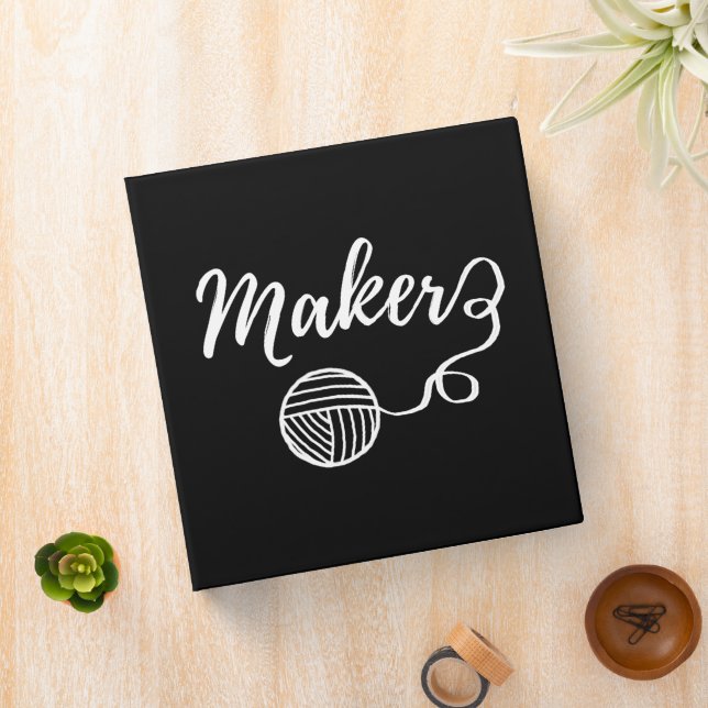 Maker Crafts & Yarn Typography Pattern Organizing Binder (In Situ)