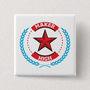 Maker High 2 Inch Square Button