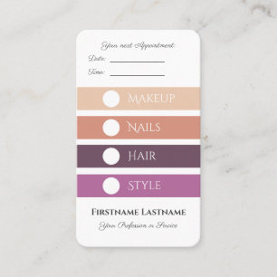 Makeup and Beauty salon Appointment for Services Business Card