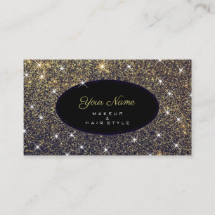Makeup and Hair Artist Elegant Gold Glitter Style Business Card