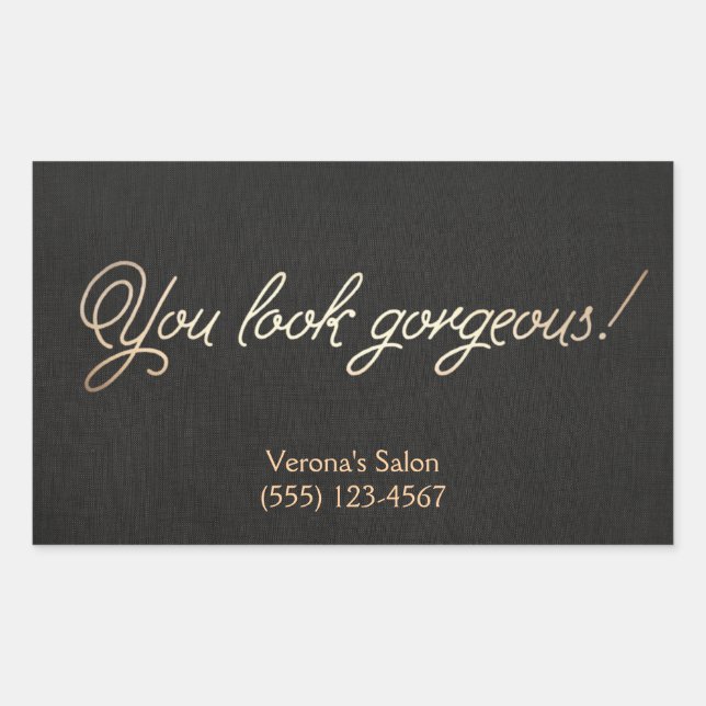 Makeup and Hair Stylist Gold Typographic Beauty Sticker (Front)