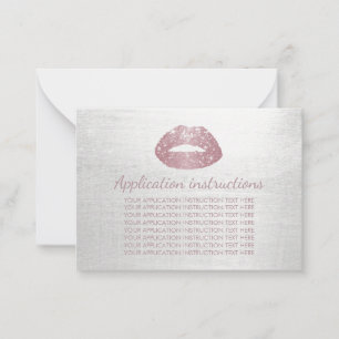 Makeup Application Instructions Rose Gold Lips Advice Card