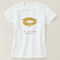 Makeup artist and salon name gold lips script