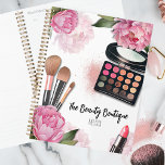 Makeup Artist Appointment Book Planner<br><div class="desc">Bursting with vibrant hues and whimsical blooms, this print is a visual feast perfect for makeup artists, beauty bloggers, influencers and anyone seeking a touch of colourful floral elegance with a touch of glam. Featuring bright pink peonies, makeup palette, makeup brushes and lipstick. You can customize all of the text....</div>