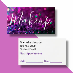 Makeup Artist Appointment Glitzy Business Cards