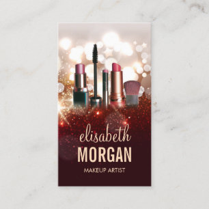 Makeup Artist Appointment Gold Glitter Sparkle Card