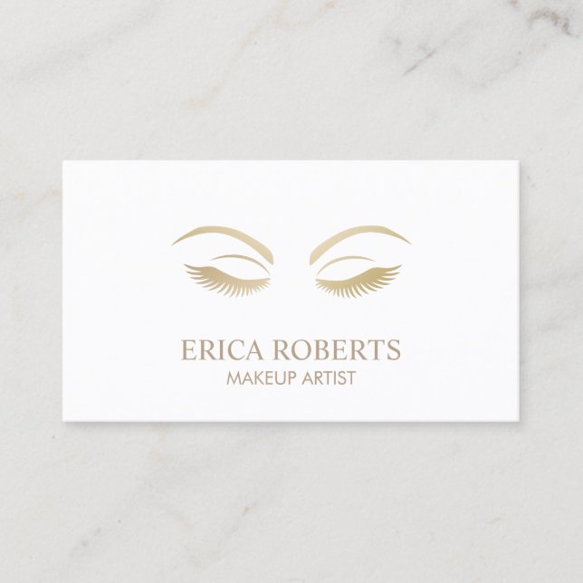 Makeup Artist Beauty Girl Plain Minimalist Business Card (Front)