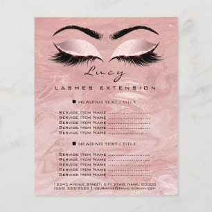 Makeup Artist Beauty Lash Glitter Price List Spark Flyer