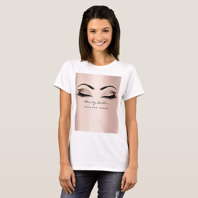 Makeup Artist Beauty Lash Studio Rose BlushGlitter T-Shirt (Front Full)