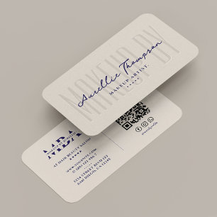 Makeup Artist Beauty Professional Minimal Sand Business Card