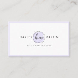 Makeup Artist Beauty Salon Elegant Modern Lavender Business Card