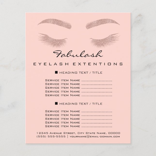 Makeup Artist Beauty Salon Flyer SPA Rose Prices (Front)