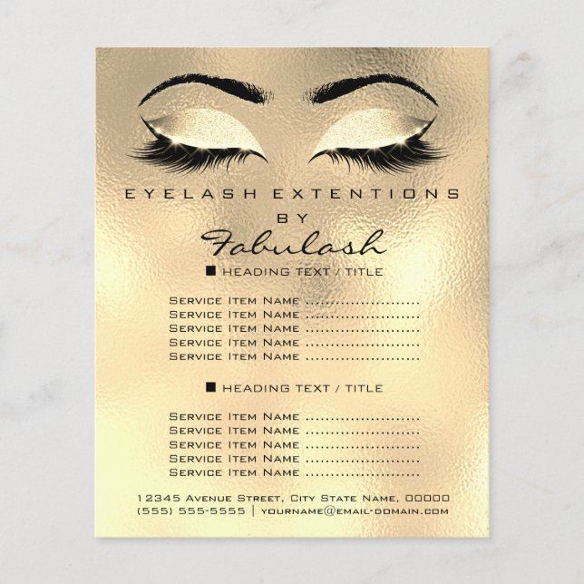 Makeup Artist Beauty Salon Glitter Flyer Browns (Front)