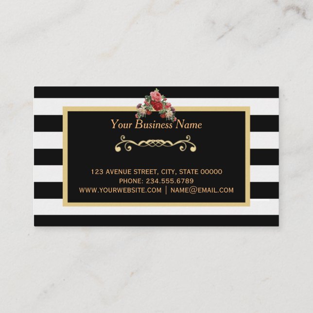 Makeup Artist Beauty Salon Gold Business Card (Back)