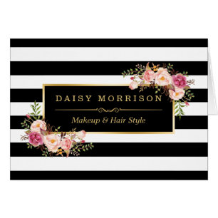 Makeup Artist Beauty Salon Gold Vintage Floral