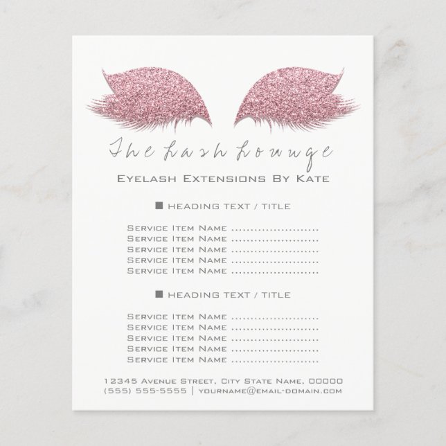 Makeup Artist Beauty Salon Grey White Flyer Pink (Front)