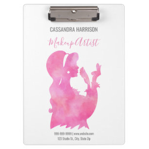 Makeup Artist Beauty Salon Personalized Watercolor Clipboard