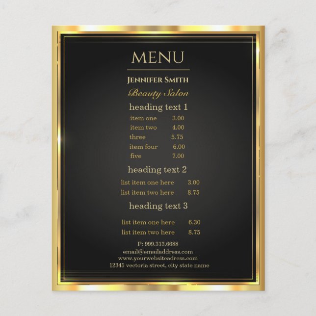 Makeup Artist Black Gold flyer (Front)