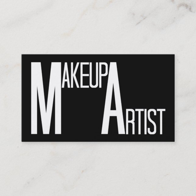 Makeup Artist Black Simple Business Card (Front)