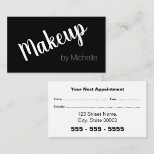 Makeup Artist Black White Appointment Card