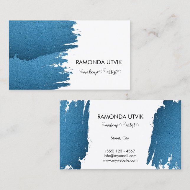 Makeup Artist Blue Business Card (Front/Back)