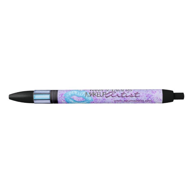 Makeup Artist Blue Lips And Eyeshadow Black Ink Pen (Front)