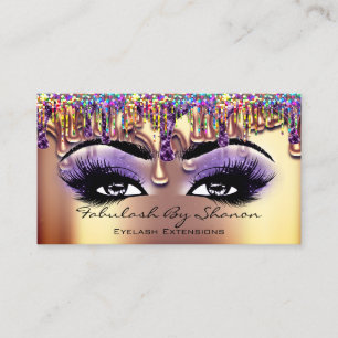 Makeup Artist Brow Eyelash Extens Drips Holograph Business Card