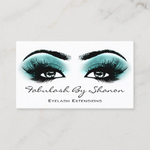 Makeup Artist Brow Eyelash Smoky Teal Business Card