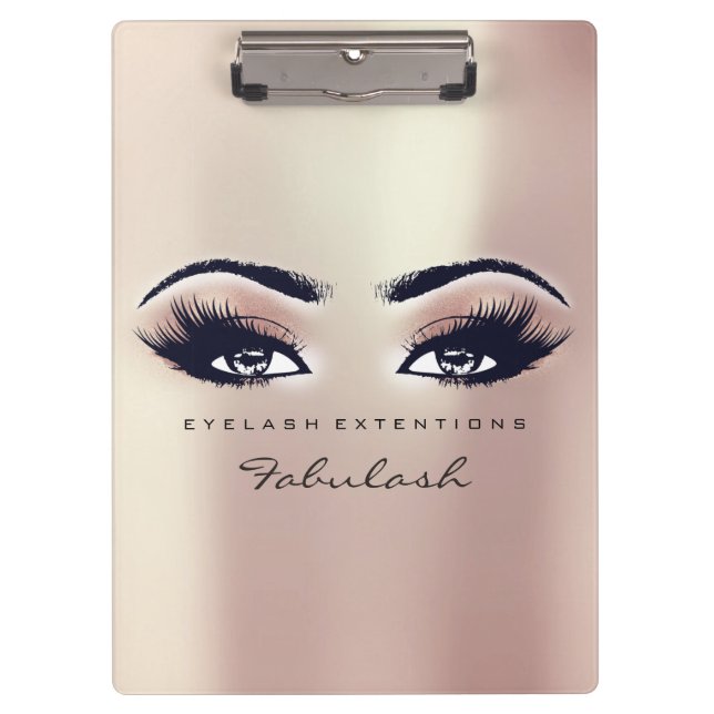 Makeup Artist Brown Studio Lashes Pink Rose Pearly Clipboard (Front)