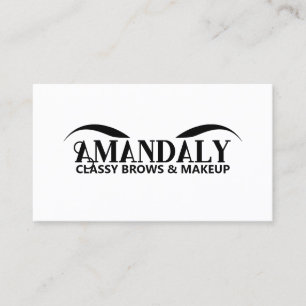 Makeup Artist Brows QR LOGO Black White Business Card