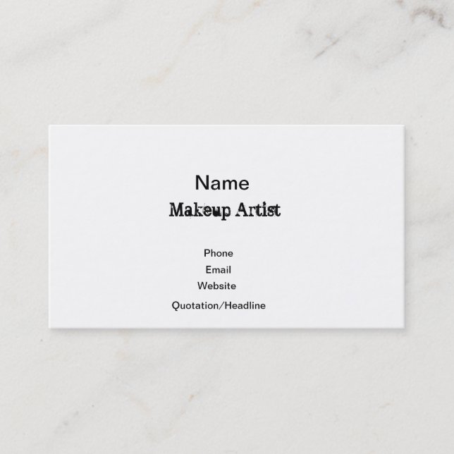 Makeup Artist Business Card - Brands (Front)