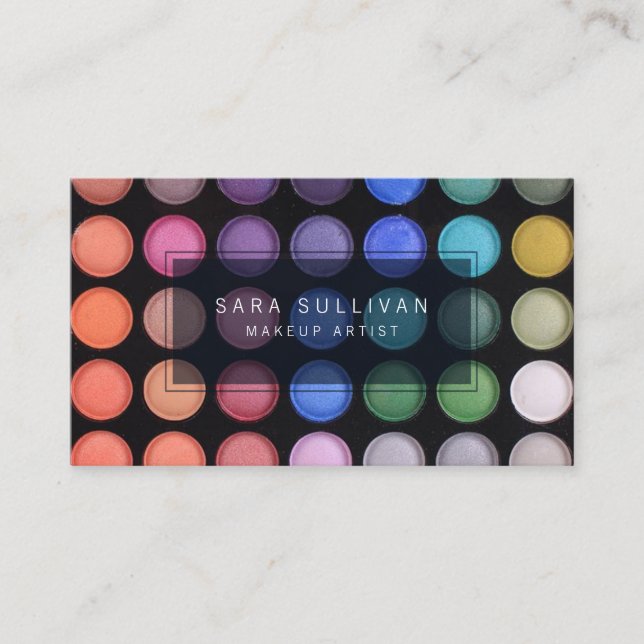 Makeup Artist Business Card Colourful Eye Shadow (Front)