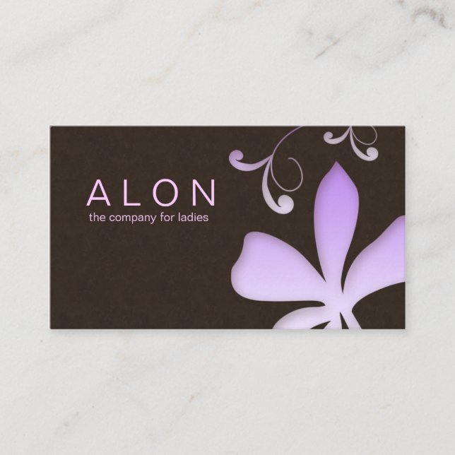 Makeup Artist Business Card Flower Purple (Front)