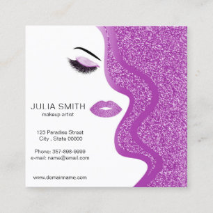 Makeup artist business card with glitter effect